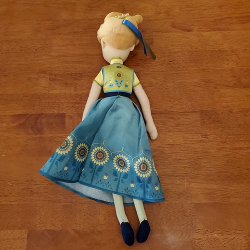 Disney Store Princess Frozen Anna Doll Plush Vinyl Face Stuffed Toy Dress - Picture 5 of 6