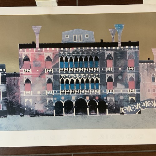VTG Giorgio Bacci Baik Venice Italy Cityscape Poster Art Print Panoramic 13 x 39 - Bild 5 von 16