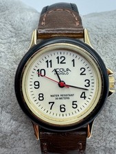 Vintage Ladies Acqua A7A811 Indiglo WR 30M Gold Tone Quartz Watch New Battery