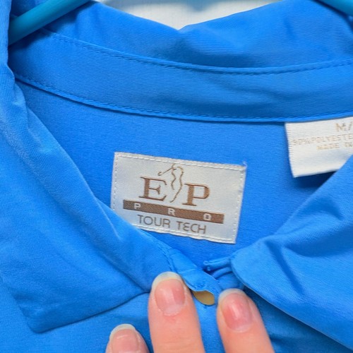 EP Pro Himmelblaues Langarm Poloshirt, Golfshirt, schnelltrocknend, Damen Gr. M - Bild 3 von 4