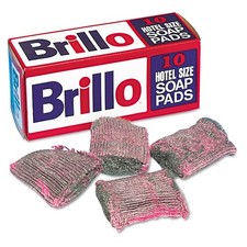 Brillo W240000 4 in. x 4 in. Hotel Size Soap Pad - Charcoal/Pink (10/Box) New