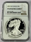American Silver Eagle 2013-W One Ounce Silver Coin: NGC PF 69 Ultra Cameo