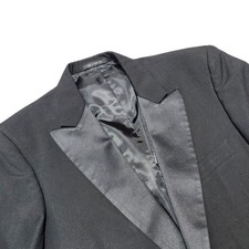 Jean-Yves Tuxedo Jacket Mens 39R Black Wool Peak Lapel Formal Wedding Blazer