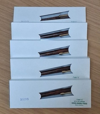 5 Kuli, Stempel Kugelschreiber von Heri  3067/G, im Original Etui, Gebrauchsanwe