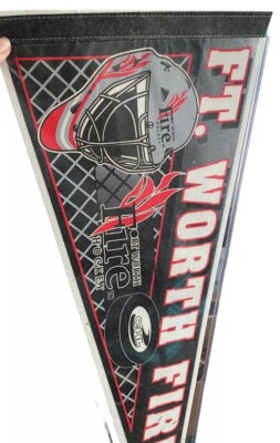 Vtg Fort Worth Fire Hockey Team Pennant Flag 1990s CHL Texas