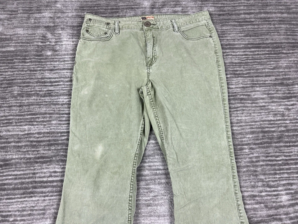 Pantalones Glory Desteñidos Para Mujer 16 Verde Bebé Pana Elastizados Mezcla de Algodón Bootcut Foto 2 de 4