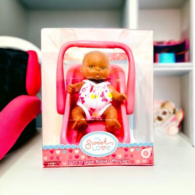My Sweet Love Lots to Love Babies Playset Doll PINK Car Seat African American 