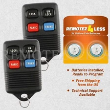 Replacement for Ford Lincoln Mercury Keyless Entry Remote Car Key Fob 4btn Pair