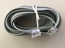 15' Telephone Modular Line Cord 6P/6C, RJ12 , Heavy Duty Silver/Grey 