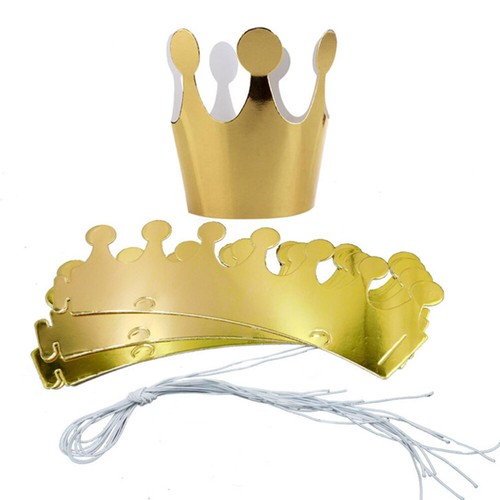 12 PIEZAS Sombreros de Corona de Papel Coronas de Cumpleaños para Niños Decoraciones de Fiesta - Imagen 8 de 12