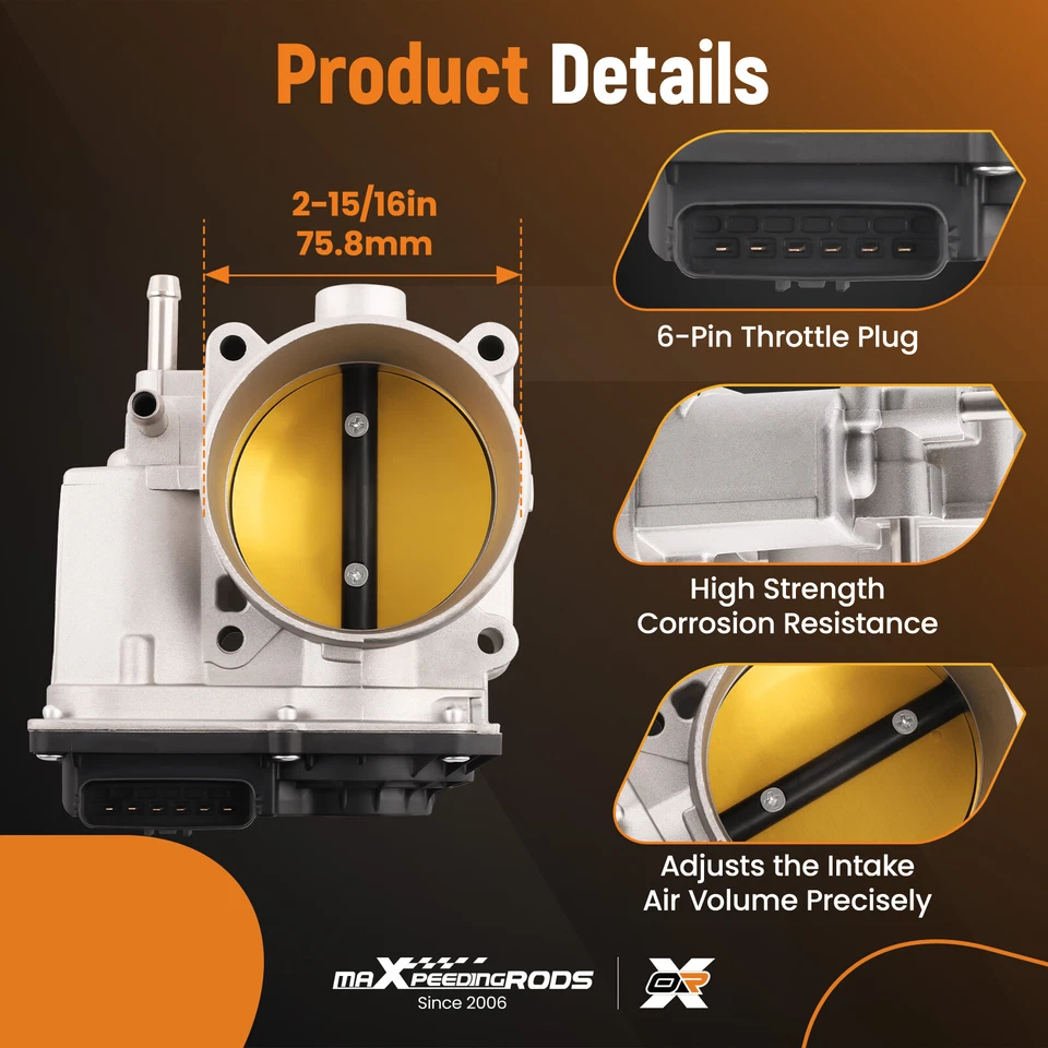 Cuerpo del acelerador para Infiniti QX56 5,6 L 04-2010 Nissan Armada Frontier 16119-7S000 Foto 3 de 4