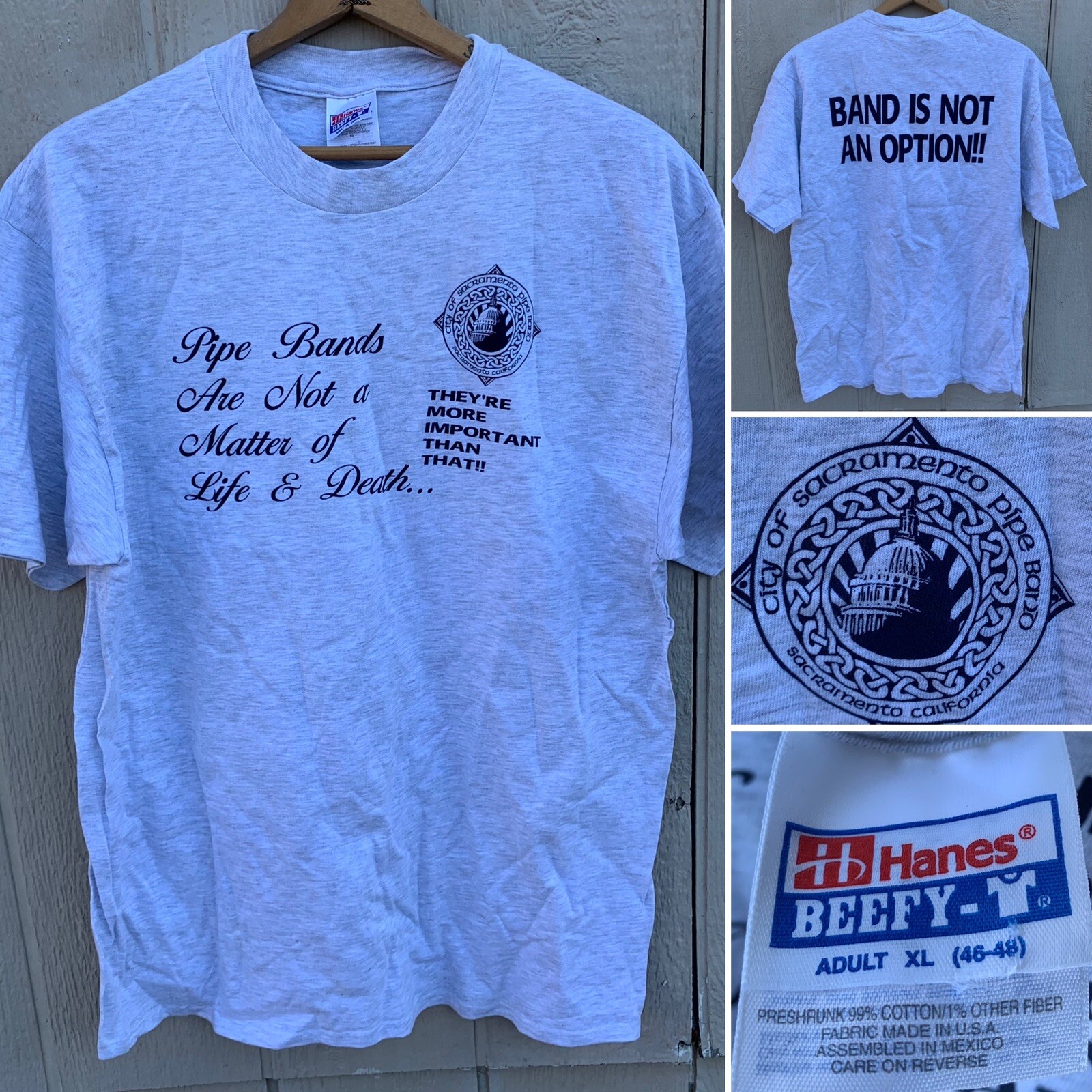ALTRA maglietta vintage Sacramento Pipe Band Band non è un'opzione adulto XL 46 48