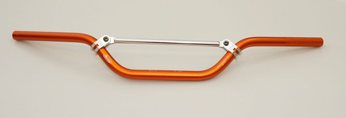 Guidon alu orange avec barre de renfort 22mm pour éliminer les vibrations en MX