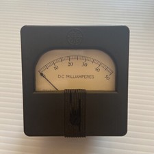 Vintage GE DC Milliamperes Meter 0-50 mA Type 53 General Electric Gauge square U