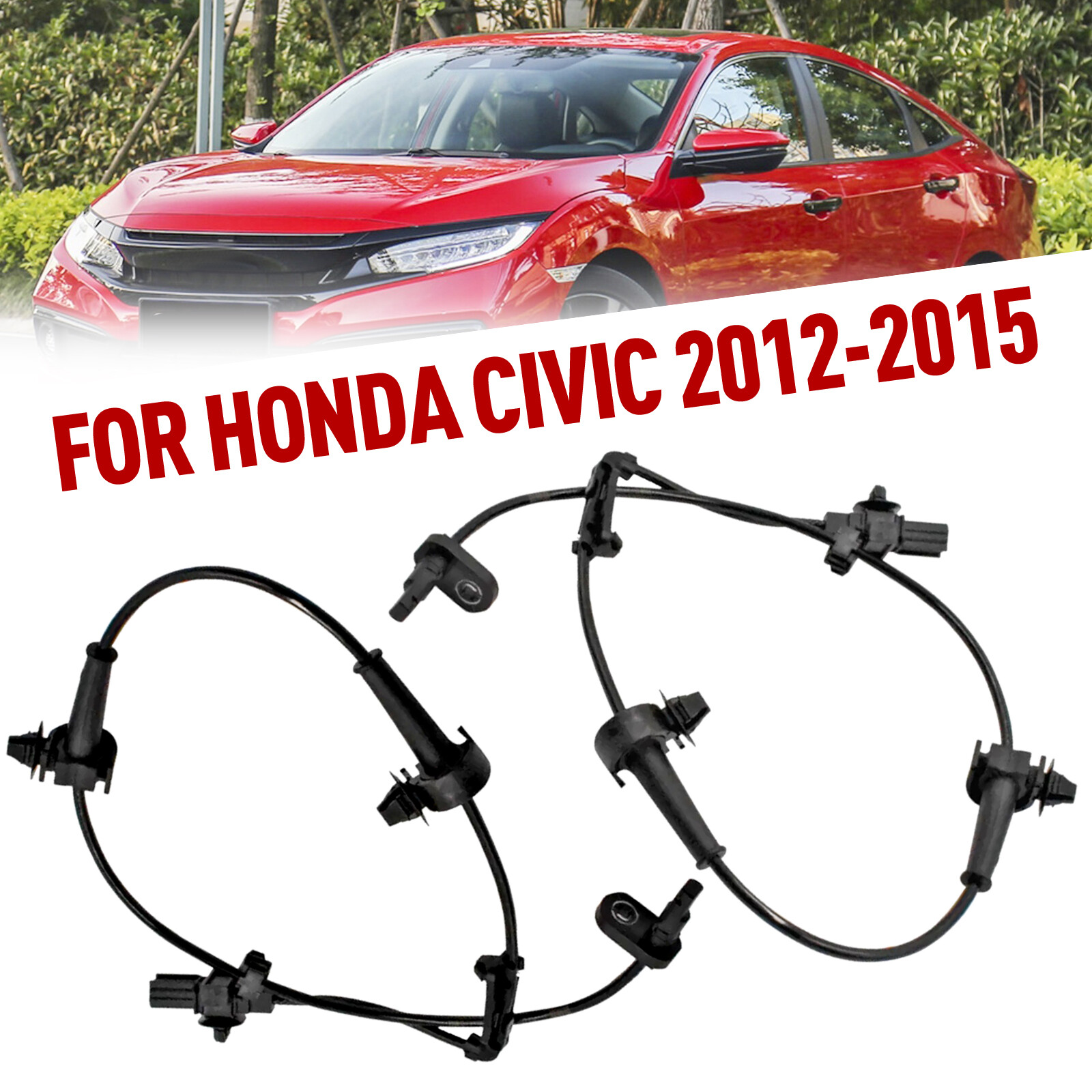 Pair ABS Wheel Speed Sensor Front Left & Right For HONDA CIVIC 2012-2015