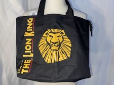 Disney The Lion King Tote Bag Black Zippered Broadway Musical 19"x14" NWT