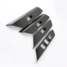 Inner Window Switch Panel Cover Tirm ABS Carbon Fiber For Toyota RAV4 2014-2018