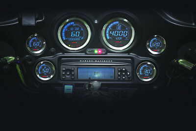 Koso Ba050901,Digital Gauge Cluster,Silver Bezel For Harley Touring 2004-2013 BA