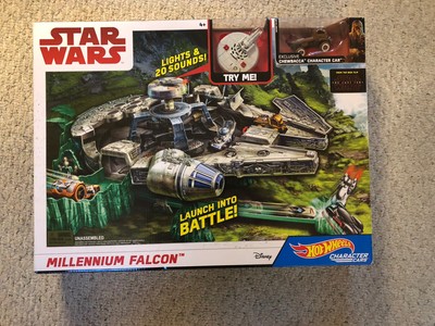 hot wheels star wars millennium falcon character car track set