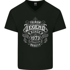 Premium Legend 53rd Birthday 1973 Mens V-Neck Cotton T-Shirt