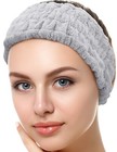 Dermalogica Spa Headband for Women Facial Makeup Headband Soft Terry Cloth Grey