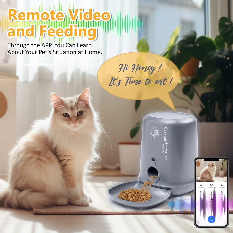 PET FEEDER Automatic SMART with 1080P HD Wifi Camera, Smart Feed Auto Pet Food - Image 2 of 4