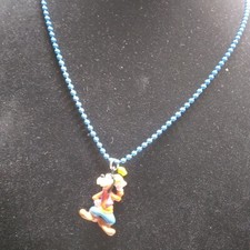 Girls 17 Inch Blue Ball Chain Goofy Pendant