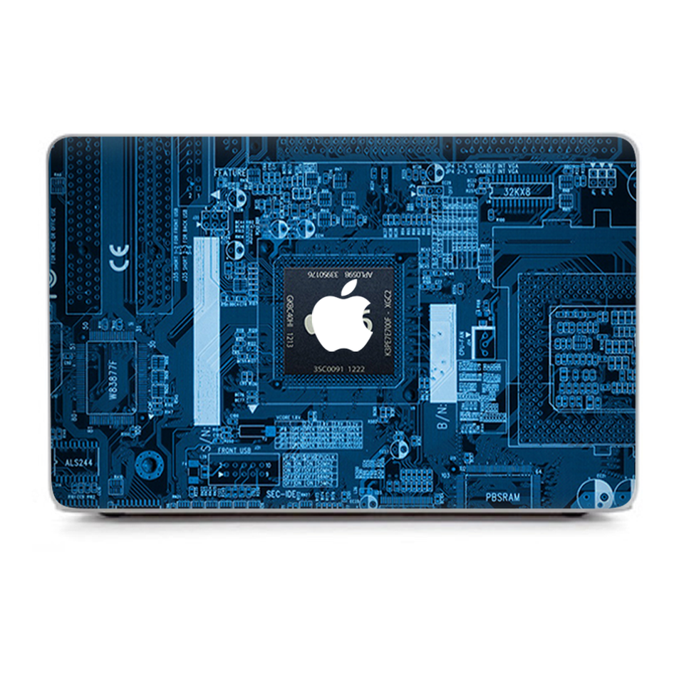 Skin Decals Wrap for MacBook Pro Retina 13 - circuit2 blue