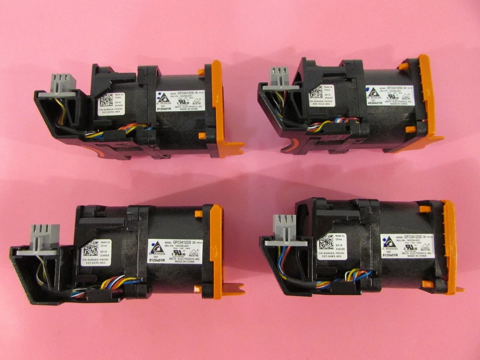 Lot Of 4 Dell PowerEdge R620 R630 5H Delta Electronics Cooling Fan GFC0412DS - Bild 3 von 4