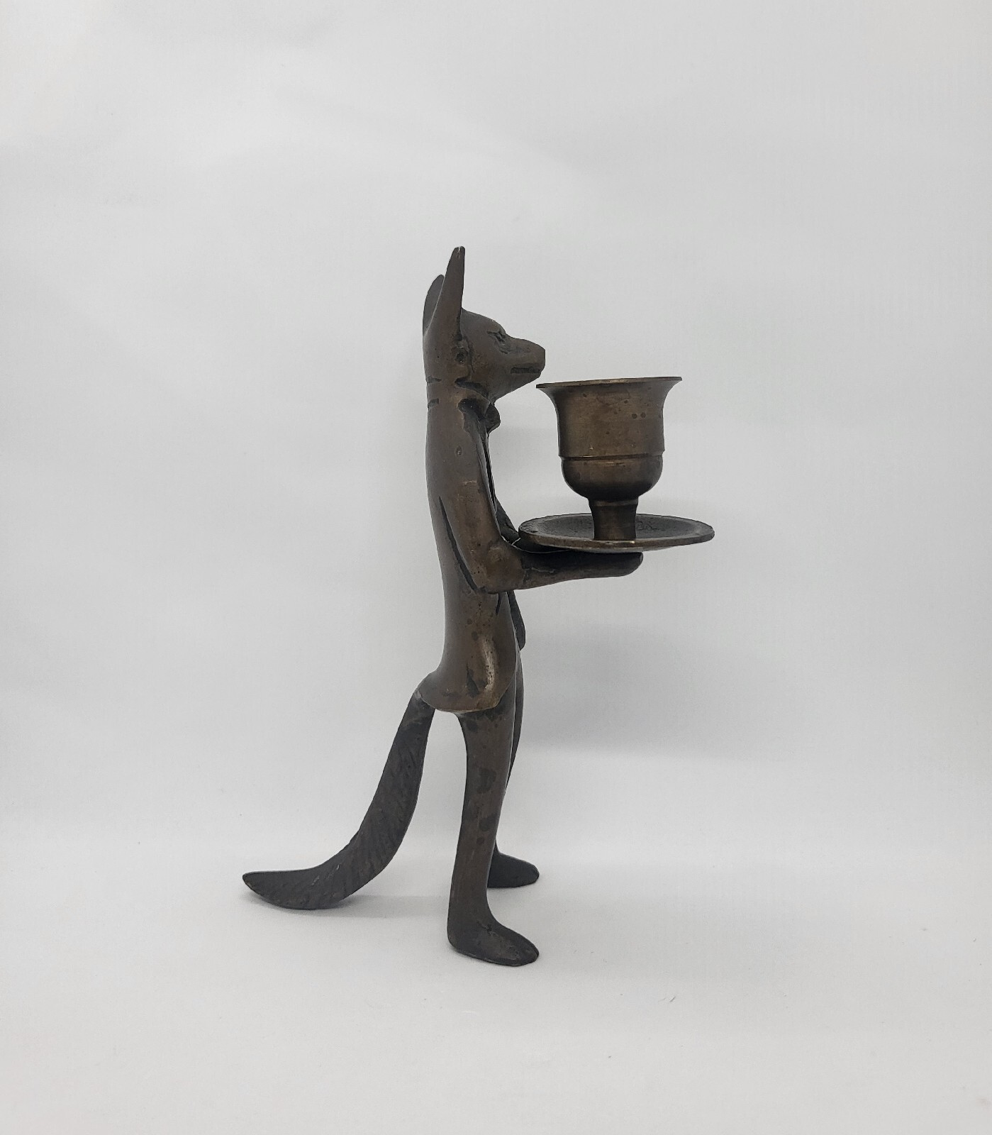 Anthropomorphic Brass Butler Fox Candle Holder eBay