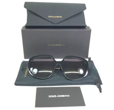 Dolce and Gabbana Sunglasses DG4421-F 501/8G Polished Black Gold Frame Asian Fit