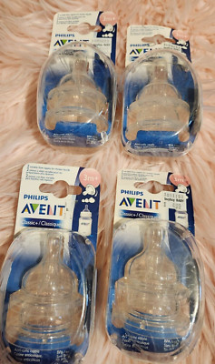 Philips AVENT Classic Newborn Flow Nipples 3m+4 Packs of 2 NEW    3