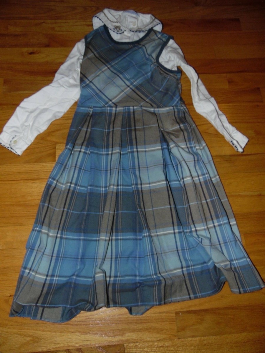 Tartine Et Chocolat Girl Dress Sz 10 Blue Plaid Christmas Catherine Pain Vin EXC Tartine Et Chocolat Girl Dress Sz 10 Blue Plaid Christmas Catherine Pain Vin EXC
