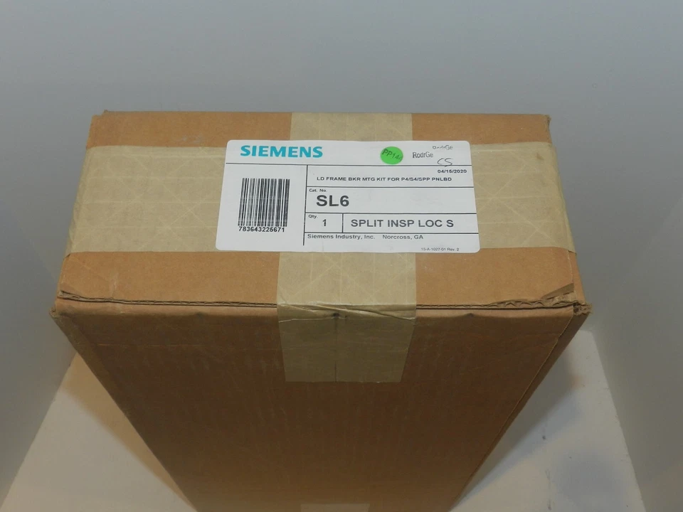 Siemens SL6 LD KIT DE MONTAJE INTERRUPTOR DE MARCO PARA P4 S4 SPP Panelboard Split NUEVO EN CAJA Foto 2 de 4