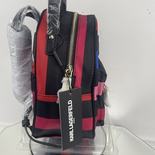 New KARL LAGERFELD PARIS Amour Applique Nylon Backpack Multicolor - Picture 4 of 11