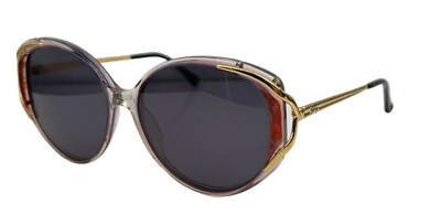 ⭐︎ Vintage Genny 162 9116 Red Translucent Oval Sunglasses Italy W