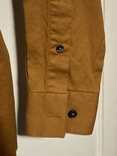 Apt 9 Size Small Mustard Yellow Long Sleeve Button Up Slim Fit 14 Neck 32/33 - Picture 3 of 7