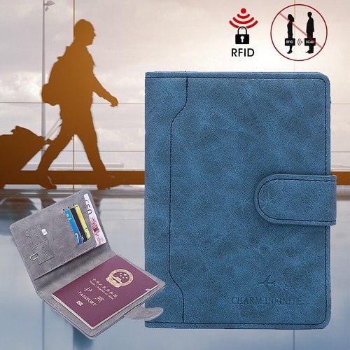 Leder Reisepass Impfausweis Reisepasshülle Reisebrieftasche Schutzhülle
