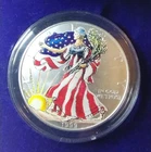 1999 Painted Walking Liberty American Eagle One Dollar Coin 1 oz Silver Bullion