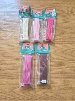 Lot of 5 YLI Silk Embroidery Ribbon - 5 Yards/Each 4 mm Pinks Yellow