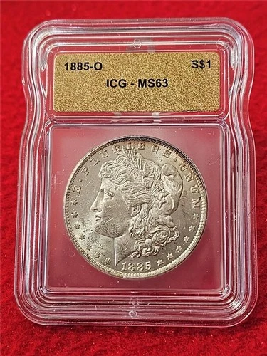 1885-O MORGAN SILVER DOLLAR  ICG  MS 63                                   #T1741