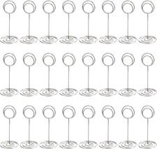 Tecunite 24 Pieces 3.35 Inch Table Number Holder Place Card Photo Holder Picture