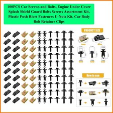 100PCS Car Screws and Bolts, Engine Under Cover Splash Shield Guard Bolts Scr...