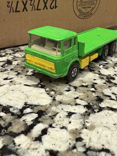 K-13/20 Matchbox Super Kings DAF Building Transporter Truck 1971 Green Yellow - Picture 9 of 11
