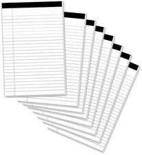 Legal Pads 5 x 8 Notepad, 8 Pack, College Ruled, Perforated Memo Pads