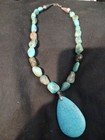 Antique Navajo Hand Made Turquoise silver necklace and pendant — photo 1