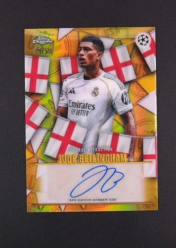2025-26 Topps Chrome UCC Jude Bellingham Global Attraction Auto Gold /50