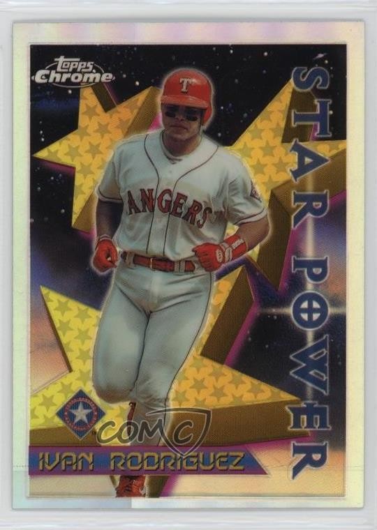 1996 Topps Chrome Star Power Refractor Ivan Rodriguez #87 HOF 10lp