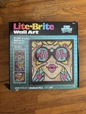 Lite Brite Wall Art POP WOW Pre-Owned Complete 16x16 1 Template