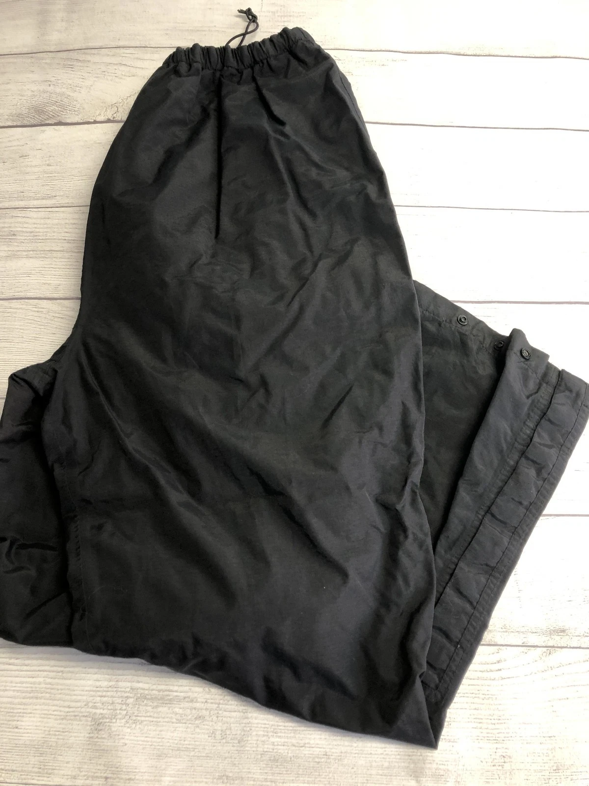 Stearns DryWear Rain Pants Mens 2XL Black Nylon Hiking Outdoor Snap Hem